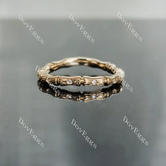 Doveggs round bamboo moissanite/lab grown diamond wedding band-2.0mm band width