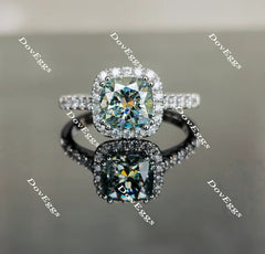 DovEggs cathedral halo pave engagement ring only semi-mount only(Exclusively to DovEggs Stones)