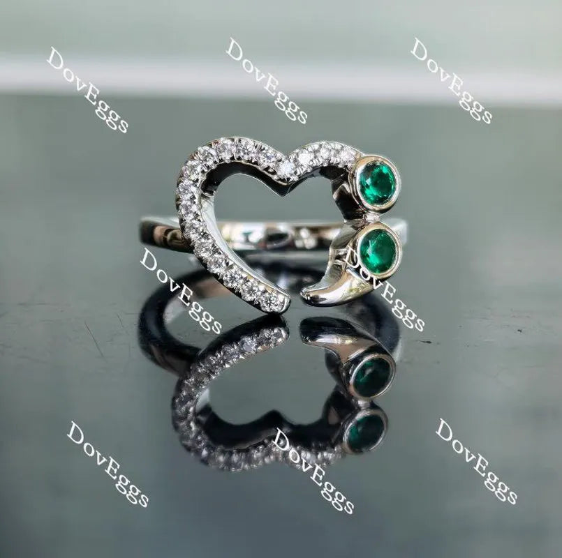 In Mayte honor: you are value round moissanite/lab grown diamond & colorded gem band-2.3mm band width