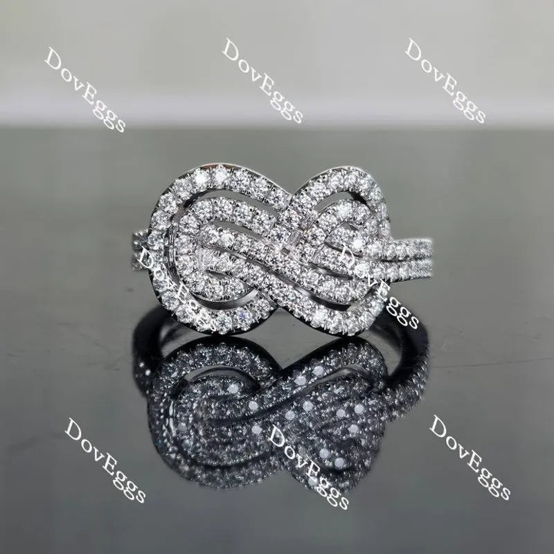 Doveggs round Infinity Knot moissanite/lab grown diamond wedding band-2.6mm band width