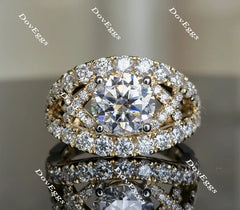 Doveggs split shank round moissanite engagement ring