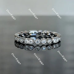 Doveggs round art deco full eternity moissanite/lab grown diamond wedding bands-2.7mm band width