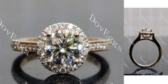 Doveggs Round Halo Half Eternity Lab Grown Diamond Engagement Ring