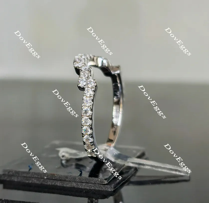 Doveggs eternity pave moissanite/lab grown diamond wedding band-2.0mm band width