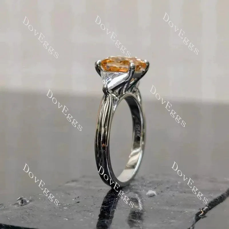 Doveggs pave three stones engagement ring only semi-mount only(Exclusively to DovEggs Stones)