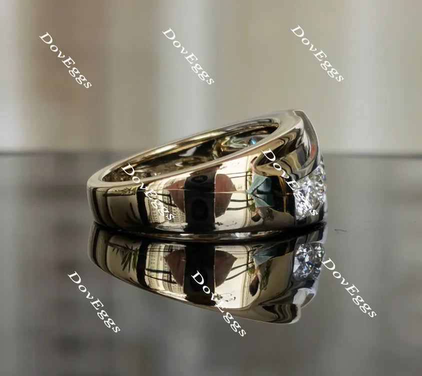 Doveggs channel set moissanite/lab grown diamond engagement ring/wedding bands-4.8mm band width