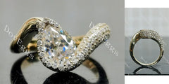Doveggs pave bezel engagement ring semi-mount only(Exclusively to DovEggs Stones)