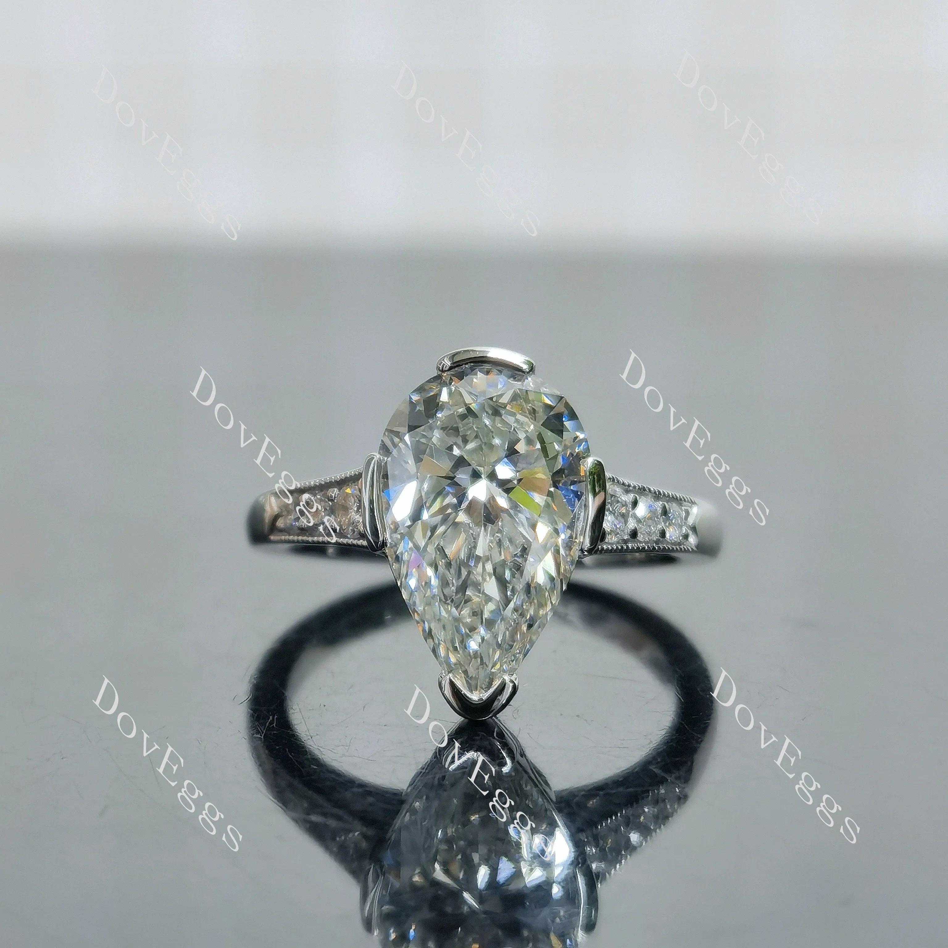 Doveggs pave art deco engagement ring semi-mount only(Exclusively to DovEggs Stones)
