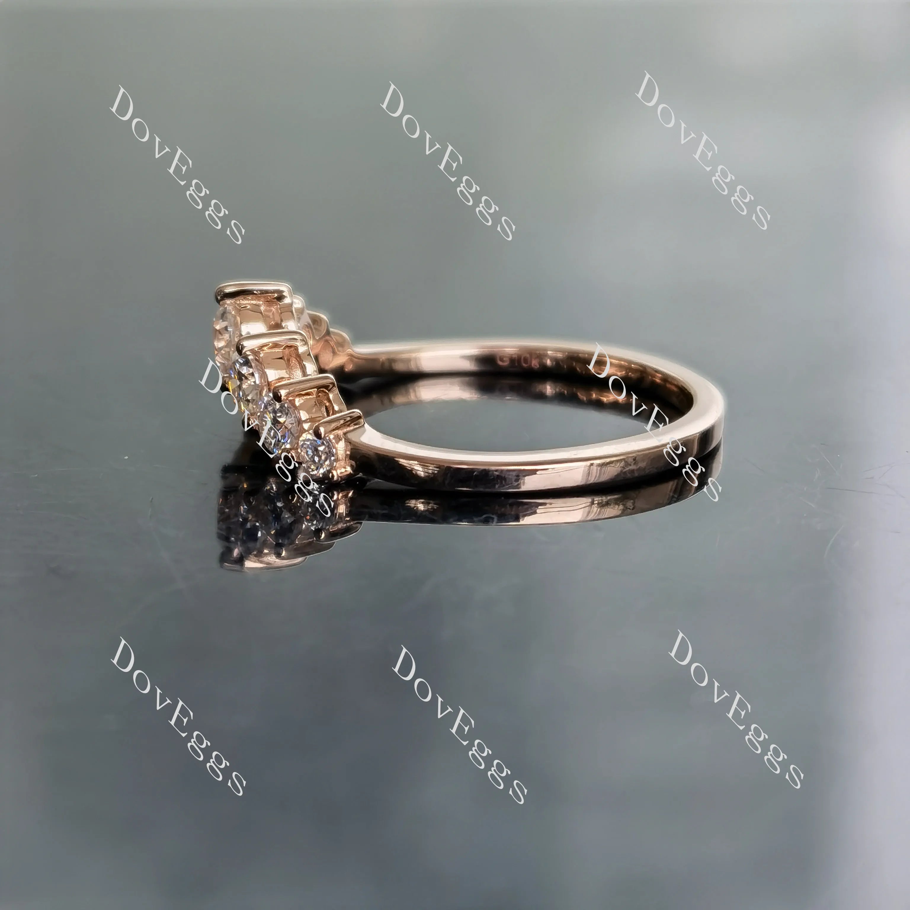 Doveggs round moissanite/lab grown diamond wedding band for women-1.6mm band width