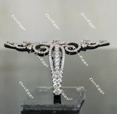 Doveggs art deco moissanite/lab grown diamond wedding band-3.2mm band width