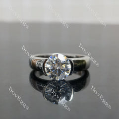 (size 6)Doveggs sterling silver 2ct Round moissanite engagement ring