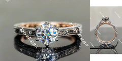 Doveggs round solitaire moissanite engagement ring