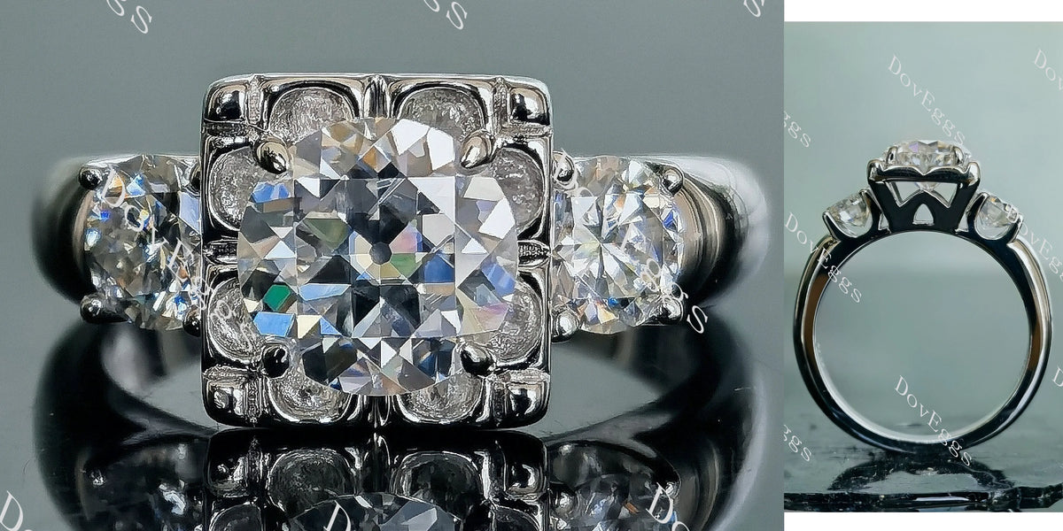Doveggs round side-stone moissanite engagement ring