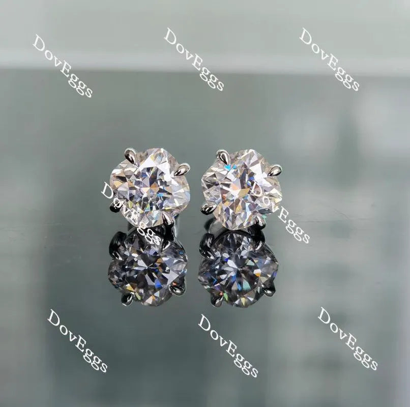Doveggs solitaire cushion solitaire moissanite stud earrings for women