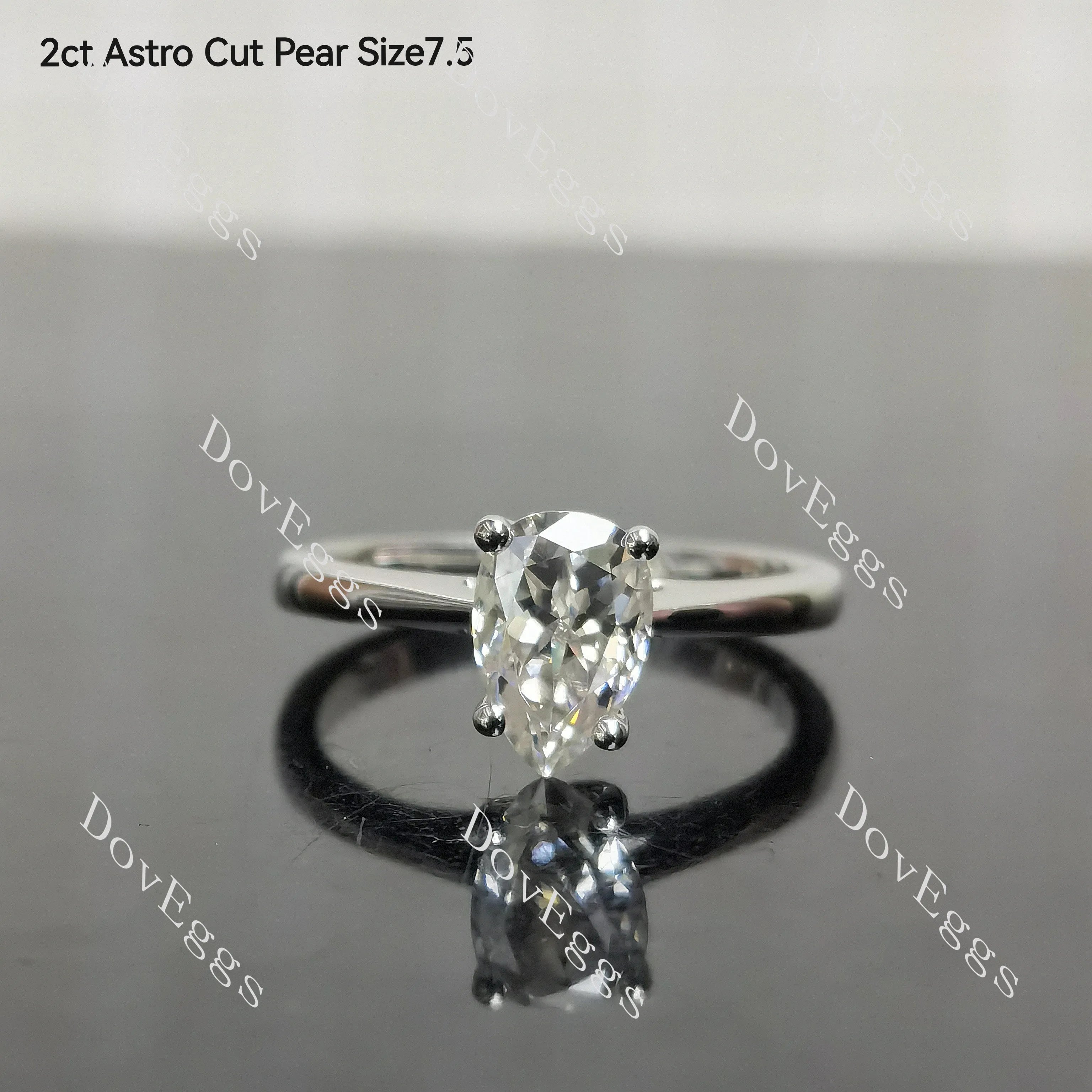 (Size 4.75-7.5) Doveggssterling silver moissanite engagement ring