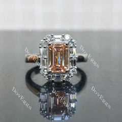 The Bella Bleue Emerald Pave Halo Fancy Intense Pink Lab Grown Diamond Engagement Ring