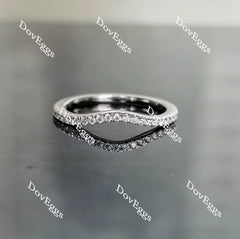 Doveggs round pave curved moissanite/lab grown diamond wedding band (wedding band only)-1.35mm band width