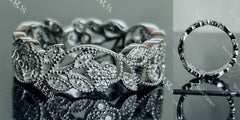 Doveggs round full eternity art deco moissanite/lab grown diamond wedding band-6.2mm band width