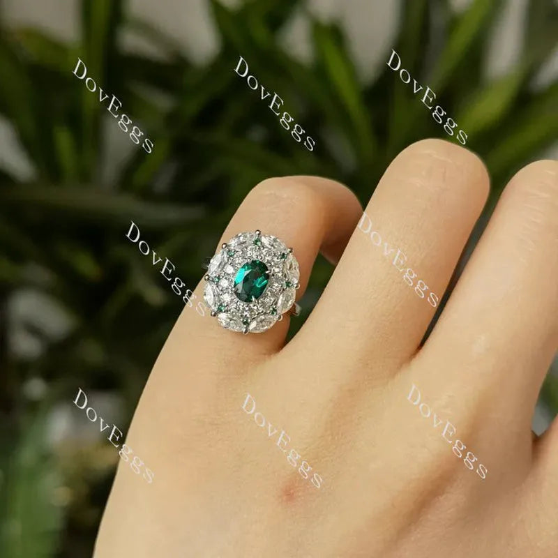 DovEggs double halo engagement ring semi-mount only(Exclusively to DovEggs Stones)