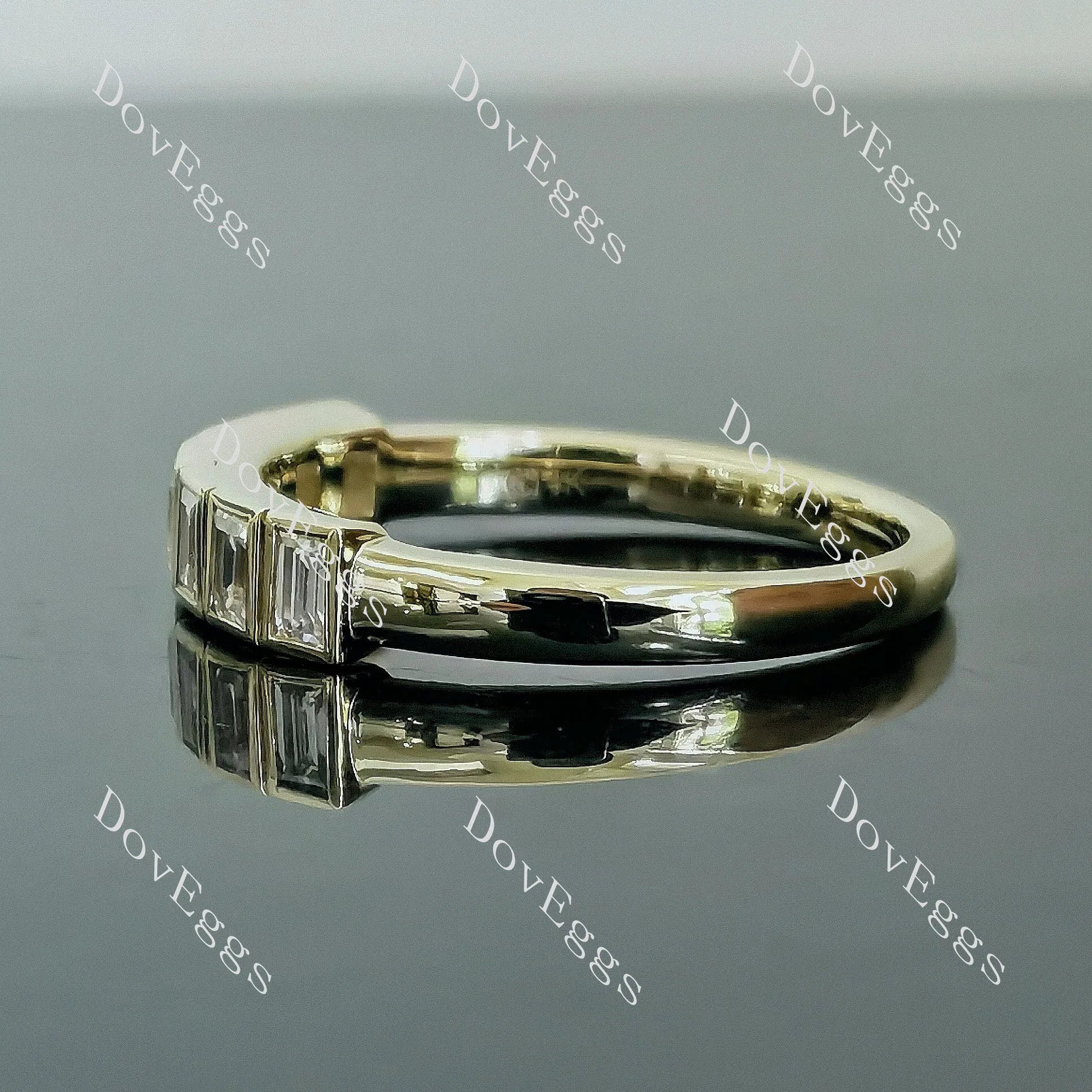 Doveggs seven stones bezel moissanite/lab grown diamond wedding band-2.0mm band width