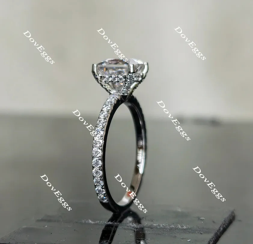 Doveggs princess pave moissanite engagement ring
