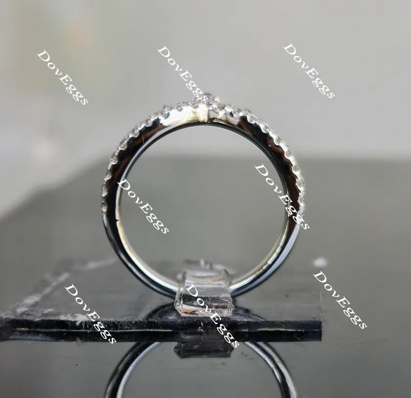 Doveggs curved crown moissanite /lab grown diamond wedding band(one piece of wedding band only)-1.7mm band width