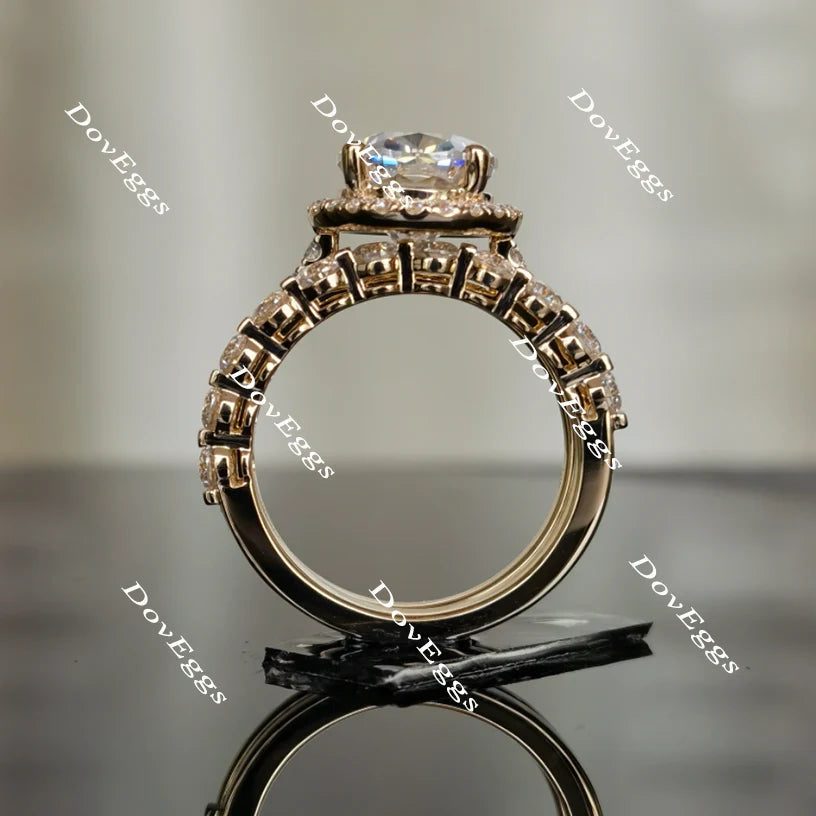 Halo engagement ring only semi-mount only(Exclusively to DovEggs Stones)