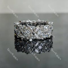 Doveggs marquise princess round full eternity pave moissanite/lab grown diamond wedding band-9mm band width