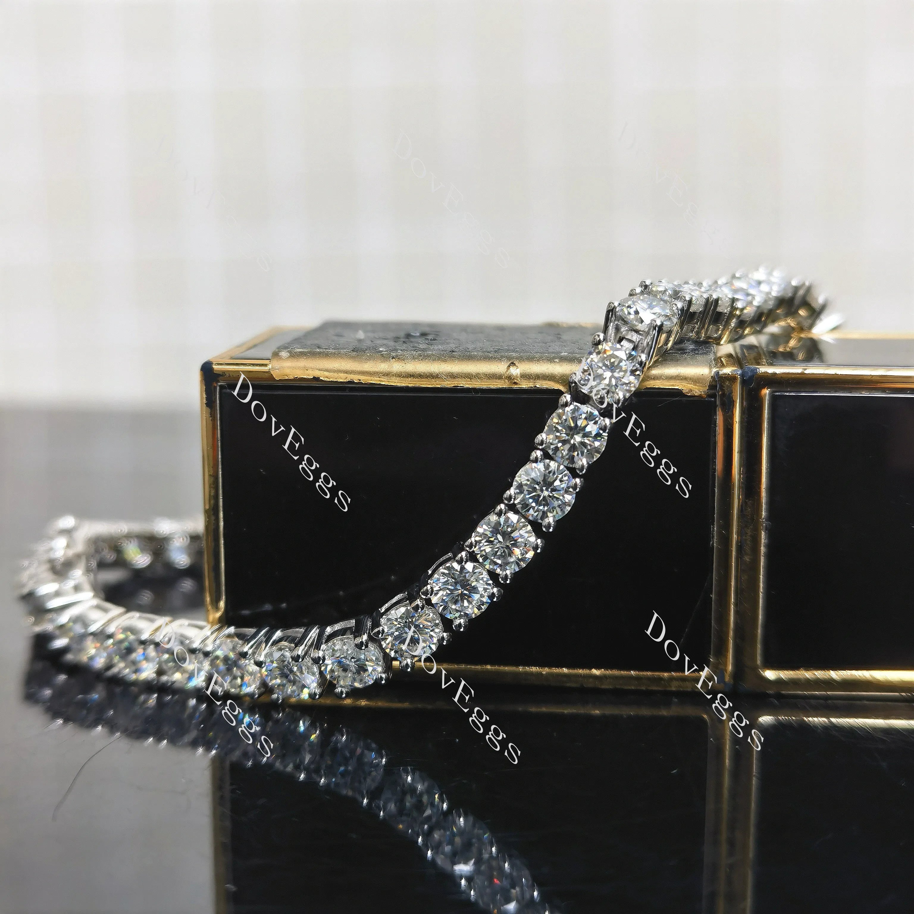 (7.5 inch) Doveggs 4mm round moissanite Tennis bracelet