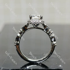 (size 5.5-6.5)Doveggs sterling silver 2ct Emerald moissanite engagement ring