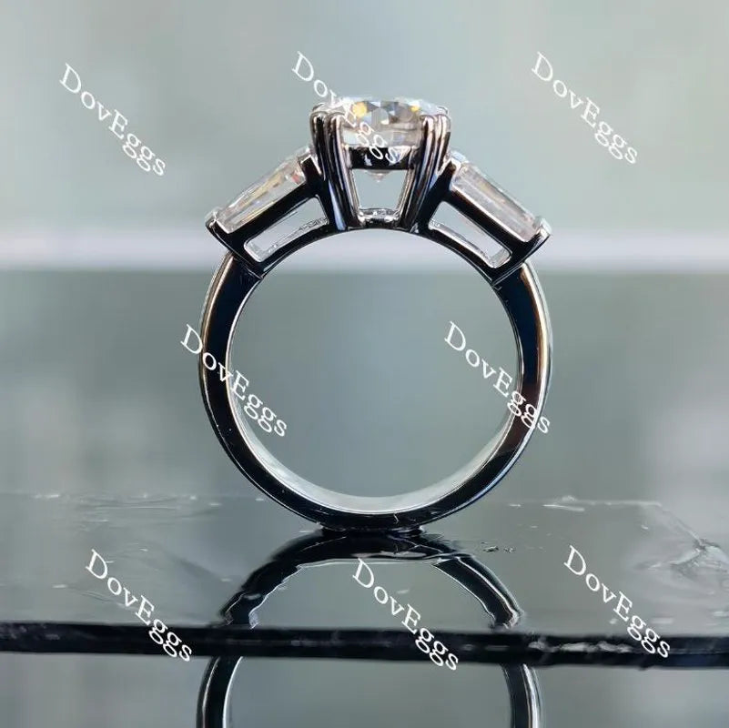 doveggs round three-stone moissanite engagement ring