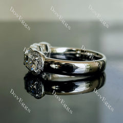 Doveggs five stones cushion/princess moissanite/Lab grown diamond wedding band-4.0mm band width