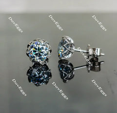 Doveggs solitaire round colored moissanite stud earrings for women
