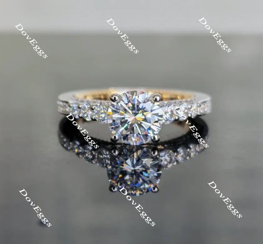 Doveggs round side stone moissanite engagement ring