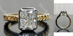 Doveggs bezel carved engagement ring semi-mount only(Exclusively to DovEggs Stones)