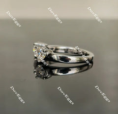 DovEggs heart two-stone moissanite engagement ring for women