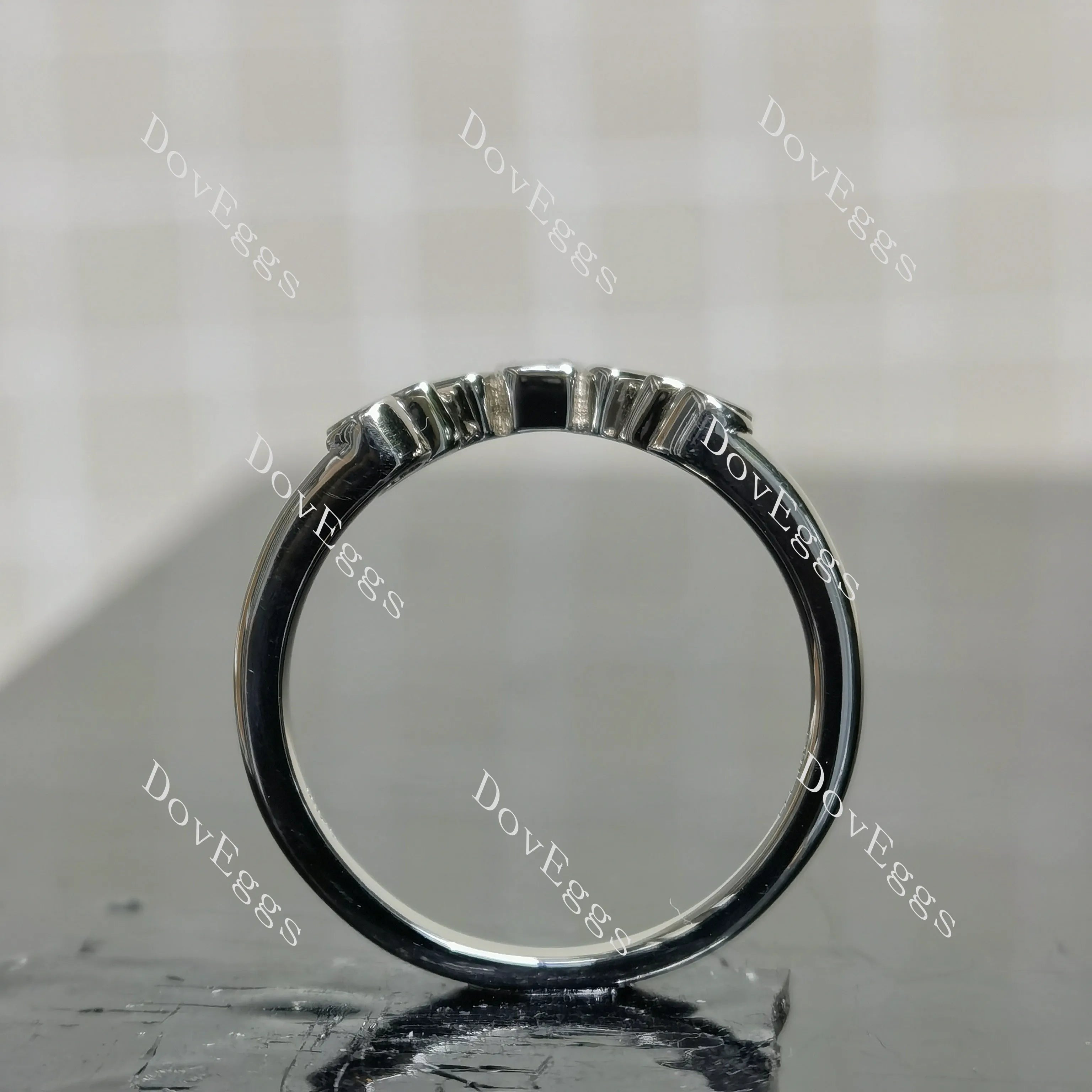 (size 9) Doveggs baguette pear round moissanite wedding band