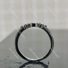 (size 9) Doveggs baguette pear round moissanite wedding band