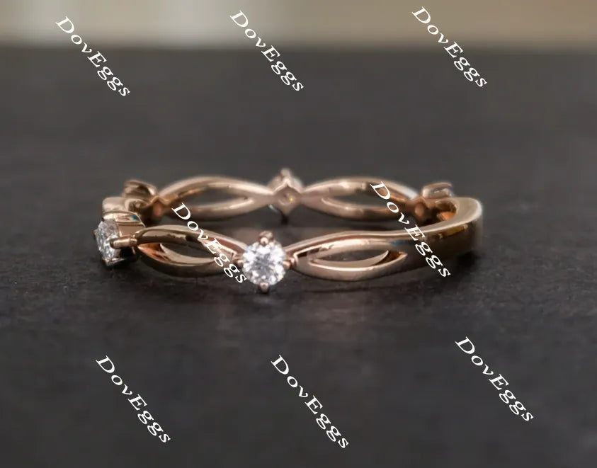doveggs curved moissanite/ lab grown diamond engagement ringwedding band-2.1mm band width