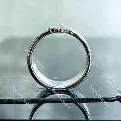 Doveggs marquise round moissanite/lab grown diamond wedding band-around 10mm band width