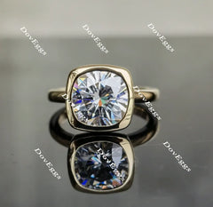 Wendyann's bezel setting cushion solitaire moissanite engagement ring