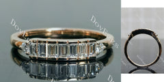 Doveggs baguette round moissanite/ lab grown diamond accents wedding band-1.9mm band width
