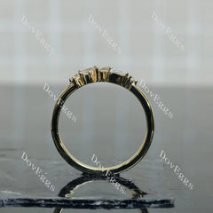 Doveggs round baguette moissanite/lab grown diamond accents wedding band-2mm band width
