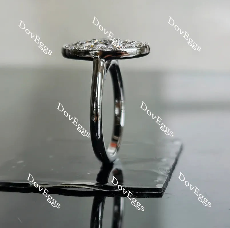 Doveggs oval shape round moissanite/lab grown diamond wedding band/moissanite ring