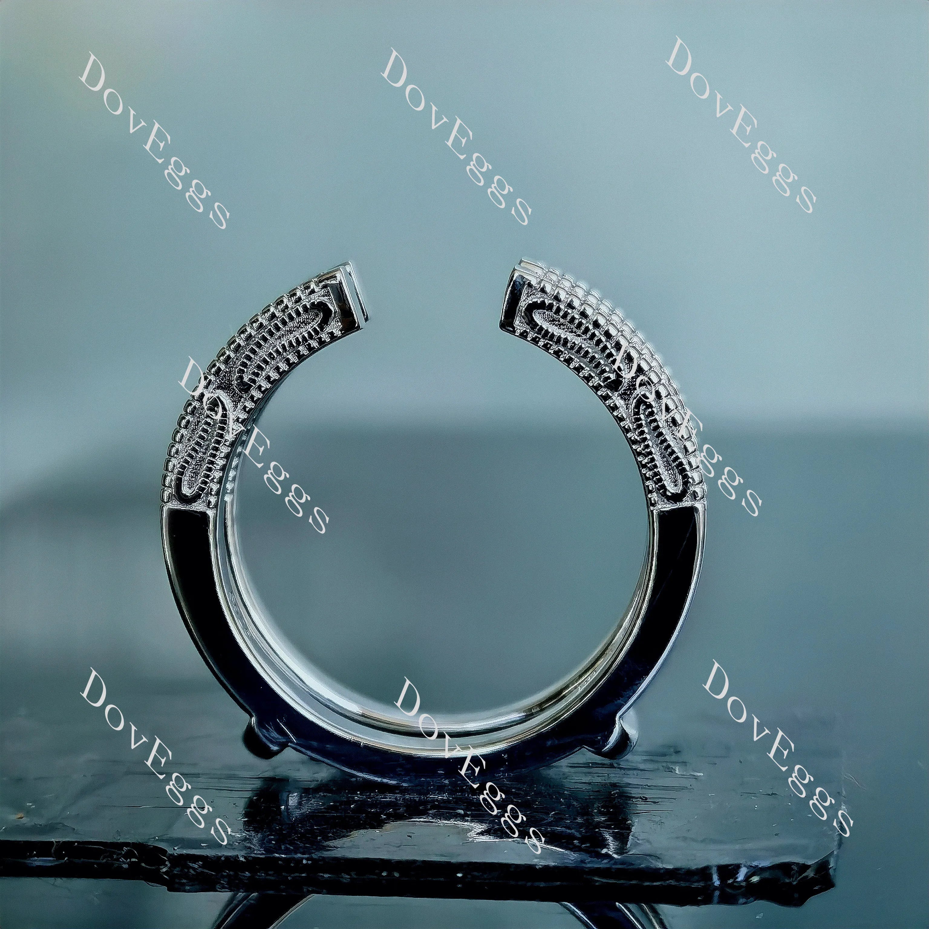 Doveggs round pave moissanite/lab grown diamond enhancer/wedding band-8.2mm band width