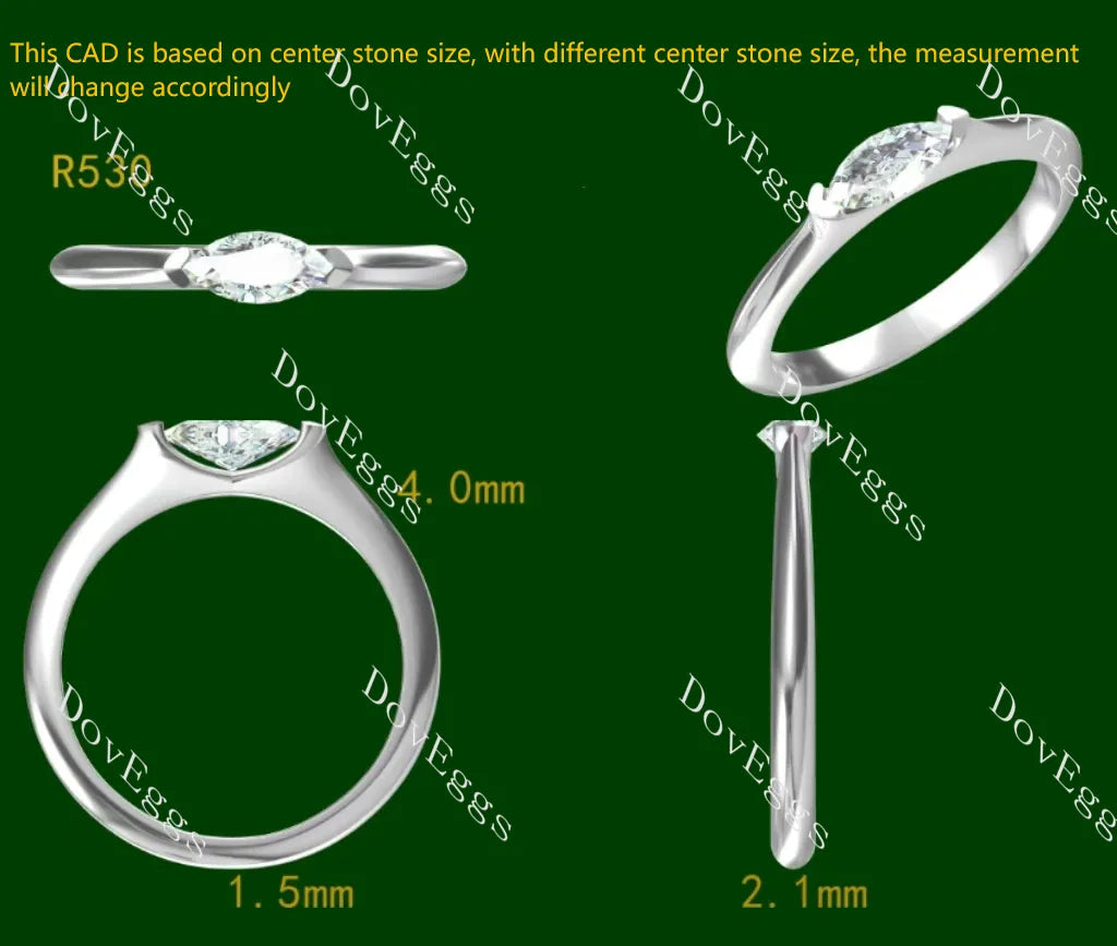 Doveggs solitaire engagement ring only semi-mount only(Exclusively to DovEggs Stones)