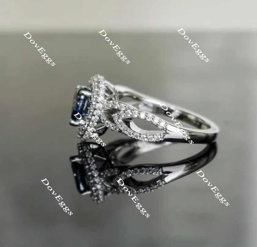Sassanach pear pave moissanite engagement ring