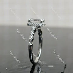 (size 6.75) Doveggs sterling silver 1ct emerald moissanite engagement ring