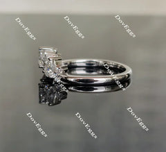 Doveggs crown moissanite /lab grown diamond engagement ring wedding band-2.0mm band width