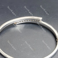 Doveggs sterling silver round moissanite bracelet bangle